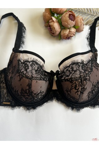 Бюстгальтер с чашкой полупоролон с кружевом и сетчатым полотном Lanny Mode 11828